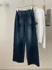 Jeans oscuros de corte slim vintage lavados para mujer, pantalones casuales de tiro alto de pierna recta, pantalones de otoño 2026 hasta el suelo