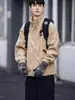 Chaqueta de Polar con Cuello Alto Estilo Japonés Marca de Moda de Hong Kong para Hombre Otoño e Invierno Polar Doble Cara Cárdigan de Pareja Sudadera Casual