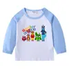2026 Nueva Camiseta Infantil Transfronteriza de Primavera y Otoño Cuello Redondo Dibujos Animados Manga Larga Camiseta Básica para Niños y Niñas Camiseta de Algodón para Bebé
