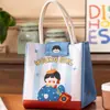 Bolsa de almoço com ilustração de desenho animado, bolsa de almoço portátil para estudantes e trabalhadores de escritório, bolsa de lancheira isolada com folha de alumínio, atacado