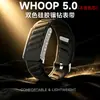 Correa whoop compatible correa de silicona pulsera deportiva de dos colores whoop5.0 incrustaciones completas de diamantes correa de reloj de metal con diamantes