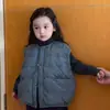 Conjunto de otoño e invierno para niños 2026 nuevo estilo chaleco acolchado gris para bebés y niños pequeños, look moderno y casual chic
