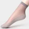 Meias curtas femininas de verão de cristal fino de aço meias antiderrapantes de algodão sola meias cor da pele meias que não cheiram aos pés meias curtas