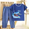 Conjunto Infantil de Manga Curta Algodão Puro Verão Bebê Camiseta Meninos Roupa de Casa Meninas Pijama Roupa de Verão Roupas Infantis