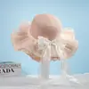 Sombrero de Paja Estilo Francés Ondulado para el Sol para Mujeres al Aire Libre en Verano, de Alta Gama, Ala Ancha, Lazo de Encaje, Protección Solar