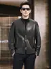 Ropa de abrigo para hombre de otoño e invierno Haining, chaqueta de cuero, piel de cabra, cuero genuino, cuello alto, estilo nuevo, casual de negocios, ropa de hombre moderna