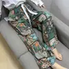 Calça de Pijama de Seda de Algodão para Mulheres, Estilo Fino para Primavera e Verão, Tamanho Grande, Caimento Solto, Calça de Perna Larga de Algodão Artificial, Pode Ser Usada Fora de Casa, Versátil, Cintura Alta, Leve