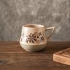 Taza de cerámica nórdica sencilla y redonda de tamaño pequeño, pintada a mano, creativa, para el hogar, de gres, para café