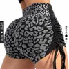 Shorts de Yoga Estilo Europeo y Americano con Estampado de Leopardo, Sin Costuras, Cintura Alta, Levanta Glúteos, Ajustados, Secado Rápido, Alta Elasticidad, Pantalones de Entrenamiento
