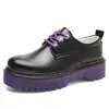 Novos Sapatos de Couro com Solado Grosso da Moda para Mulheres, Sapatos Retro de Cano Baixo Estilo Martin, Sapatos Casuais que Aumentam a Altura, Mocassins para o Trabalho, Antiderrapantes