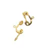 Accesorios para pendientes chapados en cobre oro real de 18 quilates con anilla para colgar pendientes colgantes clip antideslizante pendientes de clip sin perforación al por mayor