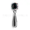 Colgante de Titanio F136 Forma de Gota de Agua Engaste de Garras Zirconia 5A Aretes de Hélice para Hueso de la Oreja Cuerpo de Aleación de Titanio G23 Joyería para Perforación de Oreja Hueso de la Oreja