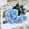 7 buquês de rosas diamantes para cerimônias de casamento, auditório de casamento, decoração floral com fileira de flores macias, vaso de rosas, colocação de flores