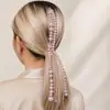 Accesorios para el cabello de joyería de cuentas transfronteriza europea y americana Cadena para el cabello con borla de perla Pasador