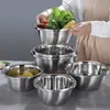 Pampers Tazón Grueso de Acero Inoxidable para el Hogar para Lavar Verduras y Cara, Tazón Redondo Grande para Sopa, Recipiente para Condimentos, Tazón para Batir Huevos, Cocina