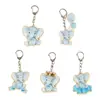 Bautizo de Bebé Azul y Rosa Fiesta Elefante Acrílico Revelación de Género Colgante Cruzado de Doble Cara Regalo Llavero Colgante
