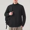 Sudadera casual negra para hombre de primavera y otoño, nuevo modelo 2026, camiseta base de cuello medio-alto, camiseta de manga larga simple y versátil, moderna