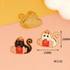 Gato preto e branco de Halloween Acessórios DIY Diabo Fantasma Gato Preto Liga de Zinco Decoração de Gota de Óleo Pingente Pingente
