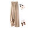 Pantalones de Satén de Acetato Hilo de Seda Hielo para Mujer, Pantalones de Pierna Ancha Elásticos de Cintura Alta Finos de Verano con Efecto de Caída, Pantalones Elegantes de Gama Alta de Pierna Recta