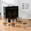 Copo de uísque exclusivo transfronteiriço, caixa de presente de luxo, em estoque, rolamento de metal, luminoso, copo de vinho criativo para alívio do estresse