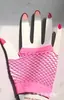 Suministro directo de fábrica guantes de malla personalidad sexy punk red áspera guantes de red de pesca guantes de medio dedo para bar de vinos discoteca