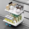 Estante extraíble inferior para almacenamiento debajo del fregadero, sin perforaciones, cocina, sin perforaciones, riel deslizante, cajón interior extraíble de cocina, estante para condimentos