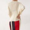 Camiseta de Manga Larga con Cuello Medio Plisado para Mujer, Capa Base Ajustada de Otoño, Suéter Estilo Miyake, Top Básico Clásico con Cuello Alto