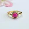Anillo de Rubí Cultivado de Guan Yu Anillo de Corindón Rojo Joyería de Moda Fábrica Venta al por Mayor Dropshipping S4011707