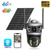 Monitor Solar 4G Panorámico V380 Inalámbrico Remoto para Teléfono Móvil Exterior Doble Lente Cámara Bala Binocular