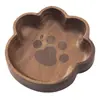 Bandeja Creativa de Madera Maciza con Forma de Pata de Gato de Nogal Plato de Cena de Dibujos Animados Lindo Bandeja de Almacenamiento Plato para Postres y Snacks del Hogar Plato para Café
