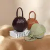 Nova Bolsa Criativa Tecida à Mão Portátil Cor Sólida Hortênsia Texturizada Simples Feminina de Mão Ombro Transversal