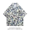 Camisa de Verano para Hombre con Estampado Floral de Moda, Manga Corta, Cuello Cubano, Estilo Japonés de Playa, Camisa Hawaiana para Pareja