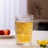 Taza de Vidrio Dorada con Borde Dorado en Relieve Retro Nórdico Famosa en Internet, Taza Redonda de Girasol para Bebidas Frías, Taza de Recuerdo