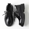 [Personalizado] Zapatos de Cuero Negros para Hombre, Populares de Talla Grande Planos Retro, Versátiles Zapatos Formales de Negocios con Punta Redonda 2135-R