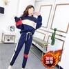 Terno esportivo feminino primavera e outono 2024 novo estilo coreano casual estudantes manga comprida moda suor emagrecimento conjunto de duas peças