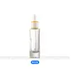 Botella de Vidrio para Esencia de Hombro Plano de 30 ml con Color Degradado y Anillo de Doble Capa, Botella Cosmética, Botella Gotero para Líquido Original, Botella Dispensadora de Aceite Esencial