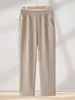 Calça de Verão da Mamãe, Calça Cropped Fina de Seda de Gelo, Calça Feminina de Verão Tamanho Grande para Pessoas de Meia-Idade e Idosos, Calça Reta Solta para Vovó