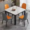 Mesa de comedor y sillas familiares para espacios pequeños, mesa de comedor cuadrada moderna y simple para el hogar con juego de mesa y sillas de vidrio templado