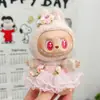 Primera, Segunda y Tercera Generación Labubu Vinilo Caja Sorpresa Colgante Muñeca Ropa de Repuesto Vestido de Boda Falda