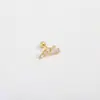Pendientes de Acero Inoxidable con Microincrustaciones de Venta Caliente Diseño de Nicho Pendientes de Oro Real 18K Decoración de Perforación para Hélice de Oreja Flor de Gama Alta