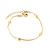 Pulsera de Concha Blanca Flor de Durazno de Venta Caliente Transfronteriza Moda Accesorios Ovalados Cadena de Flor Hoja Hueca Pulsera de Acero Inoxidable