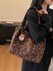 Popular Bolso Nuevo con Estampado de Leopardo Gran Capacidad para Mujer Otoño Casual Versátil Bolso Cubo Bolso Tote de Hombro para Viajes