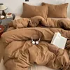 Juego de Cuatro Piezas Jacquard Catiónico, Alto Gramaje, Estilo Sin Estampado Artesanal, Juego de Tres Piezas, Sábana Individual/Doble y Funda Nórdica al por Mayor