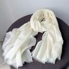 Bufanda Popular Europea y Americana de Lino Teñida con Plantas Blanca Bufanda de Seda para Protección Solar de Verano Chal de Algodón y Lino de Color Sólido Venta al por Mayor