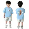 2026 Novo Estilo Camiseta Infantil Média e Grande Casual Manga Curta Verão Roupa Infantil Meninos Algodão Puro Manga Curta Fina Estilo Verão Roupa de Verão