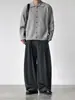 Cardigan Tricotado Japonês Retrô com Gola Lapela para Outono e Inverno, Estilo Namorado Relaxado, Suéter Cardigan Casual de Manga Longa