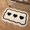 Alfombra de Baño Gruesa Absorbente Simple Transfronteriza, Alfombra de Baño Antideslizante Imitación Cachemira para el Hogar, Alfombrilla Absorbente para el Suelo del Baño