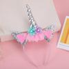 Suministro Exclusivo Transfronterizo de Diademas de Unicornio de Colores, Adornos para el Cabello de Flores con Lentejuelas Lindas, Accesorios para el Cabello para Fiestas de Cumpleaños Infantiles y Festivales