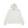 Sudadera con capucha gris minimalista de alta gama para hombre y mujer, otoño e invierno, corte holgado con estampado de estrellas, elegante chaqueta sudadera para pareja