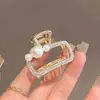 Pinza de Agarre Pequeña para Recogido de Mitad de Cabello Cuadrado Perla Negra Pinza de Tiburón Nueva Pinza de Metal de Alto Grado